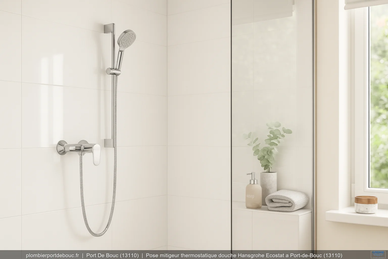 Pose mitigeur thermostatique douche Hansgrohe Ecostat a Port-de-Bouc (13110)